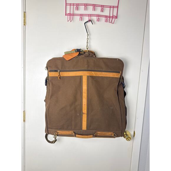 Vintage Cabela’s Canvas & Leather Garment Travel Bag” - Picture 2 of 6